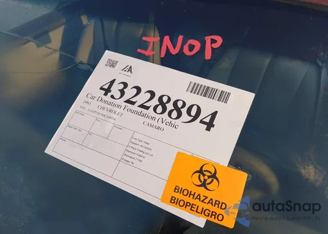 1991 Chevrolet Camaro Rs from USA, damaged, VIN 1G1FP23E5ML168934